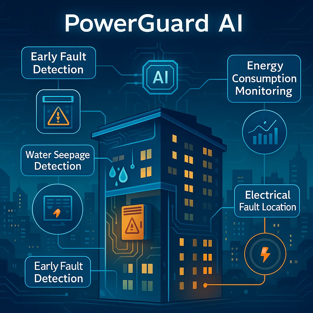 Smart building interior with IoT displays and modern technology